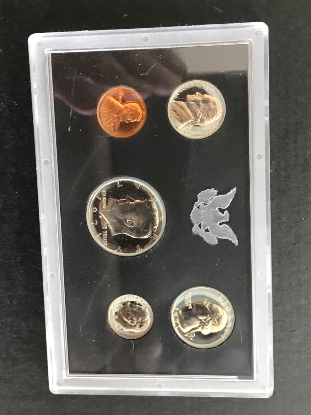 1971 US Mint Proof Set OGP - 5 coins- First Clad JFK Half Dollar -Lincoln Cent